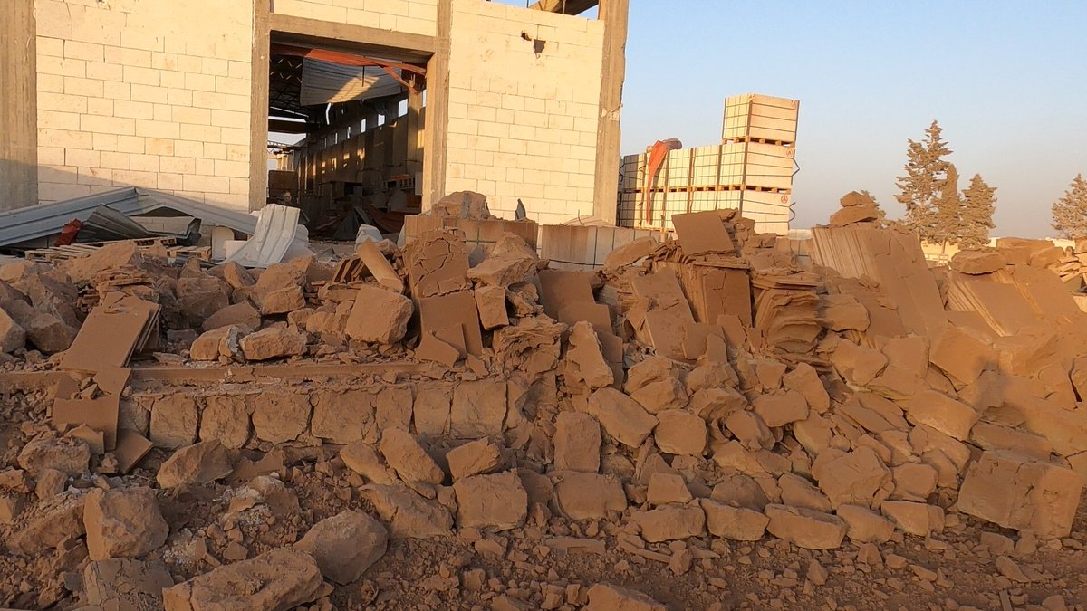 A Russian airstrike with 3 missiles targeted a stone-laying site near the village of Al-Habbat, west of the city of Maarat Misrin in the northern Idlib countryside, today, Wednesday, October 16. Our teams inspected the site and confirmed that there were no casualties and that the damage was limited to material damage, - The White Helmets