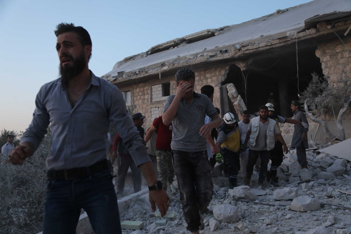 Most of the casualties resulting from the Russian airstrikes that targeted the sawmill on the outskirts of Idlib city, on Wednesday, October 16, are in critical condition, and there are people trapped under the rubble, which makes it likely that the number of victims of the Russian airstrikes will rise as search and rescue operations continue in the area, - White Helmets