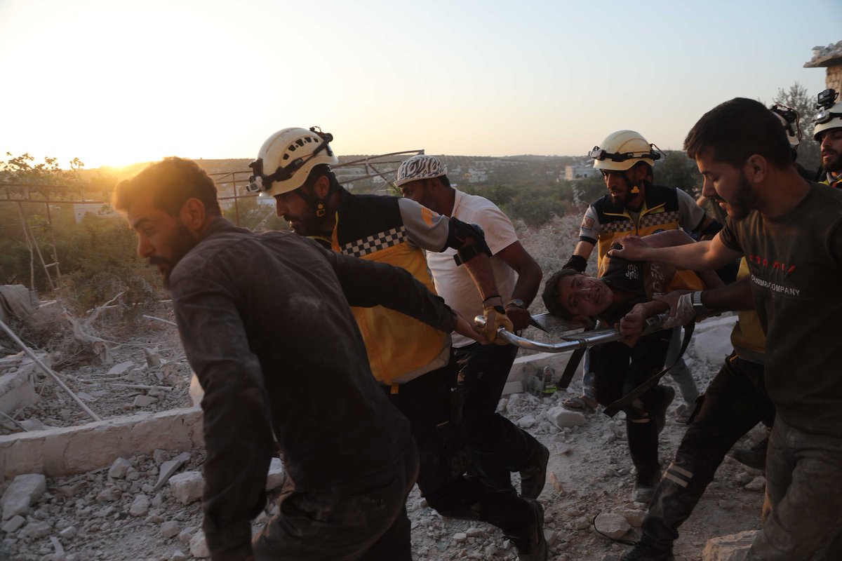 Most of the casualties resulting from the Russian airstrikes that targeted the sawmill on the outskirts of Idlib city, on Wednesday, October 16, are in critical condition, and there are people trapped under the rubble, which makes it likely that the number of victims of the Russian airstrikes will rise as search and rescue operations continue in the area, - White Helmets