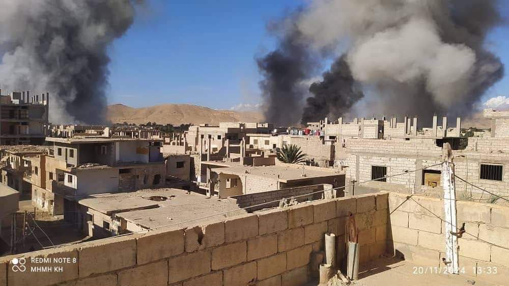 Israeli raids target residential buildings in the city of Palmyra, and information about strikes that targeted a meeting of Iranian militias