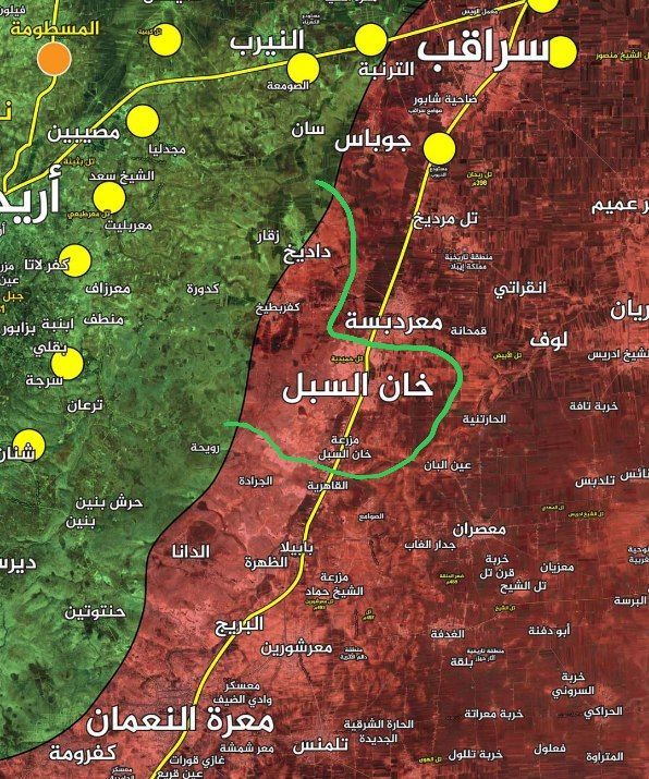 Rebels captured Khan al-Sabil and Khan al-Sabil Forest. Combing is underway