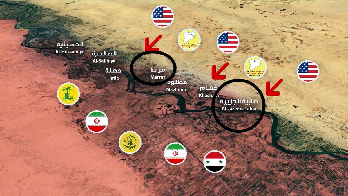 U.S. is now carrying out airstrikes targeting Iranian-backed militia positions in seven villages controlled by them and the Assad government along the Euphrates in eastern Deir ez-Zor.