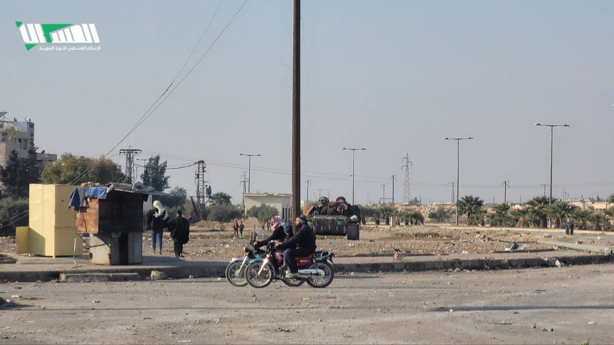 Hama city after it was stormed by the Military Operations Department and the Assad government announced its withdrawal from it