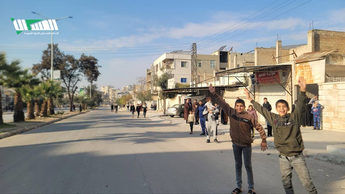 Hama city after it was stormed by the Military Operations Department and the Assad government announced its withdrawal from it