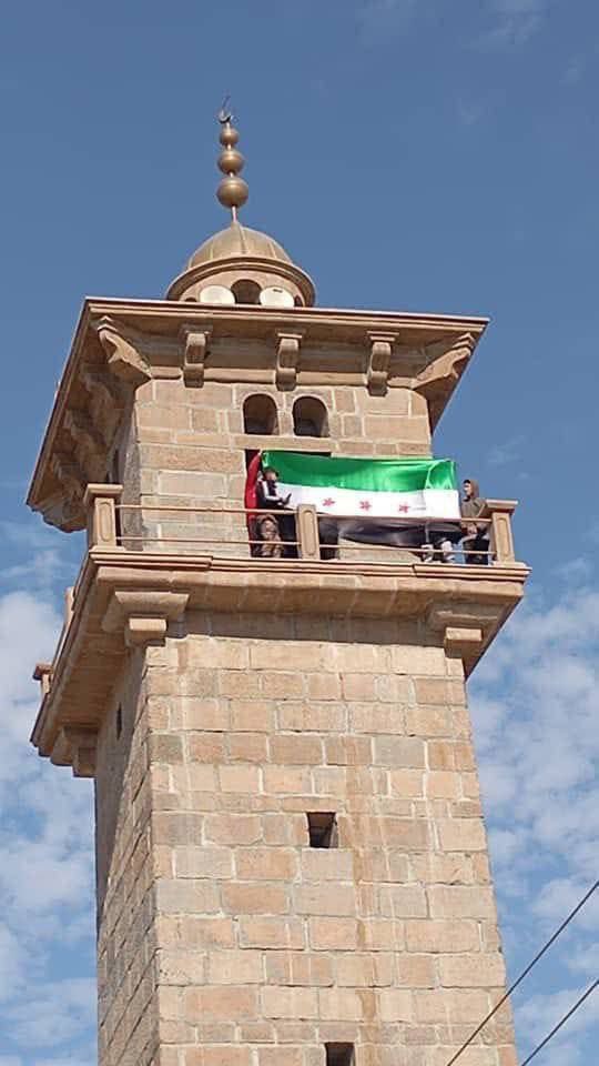 27/ A protest in the Omari Mosque square in Daraa al-Balad, in Daraa city