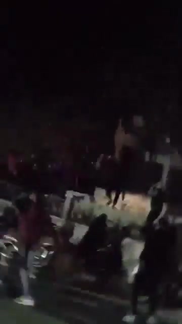 Statue of Hafez al-Assad falling again in the center of Daraa city after the rebels controlled the city