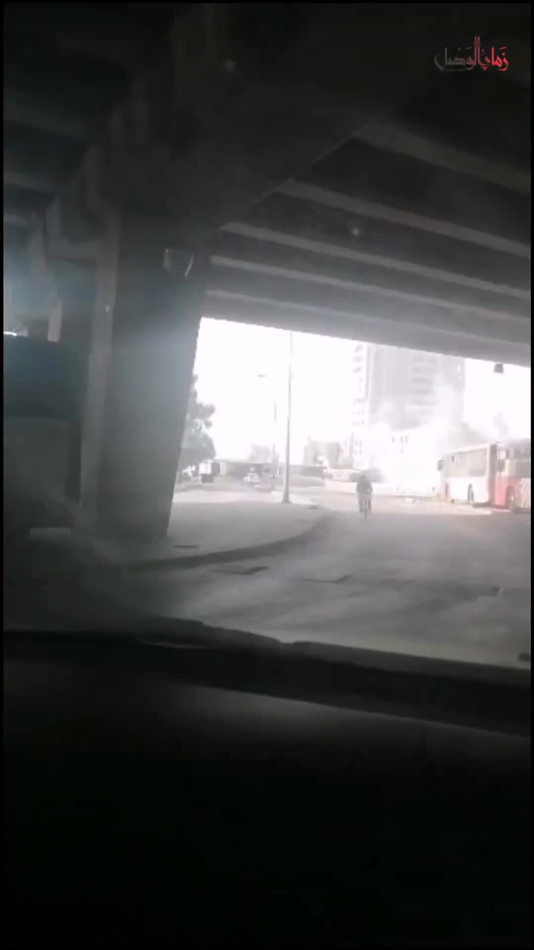 Tank explosion under the southern ring road in Damascus