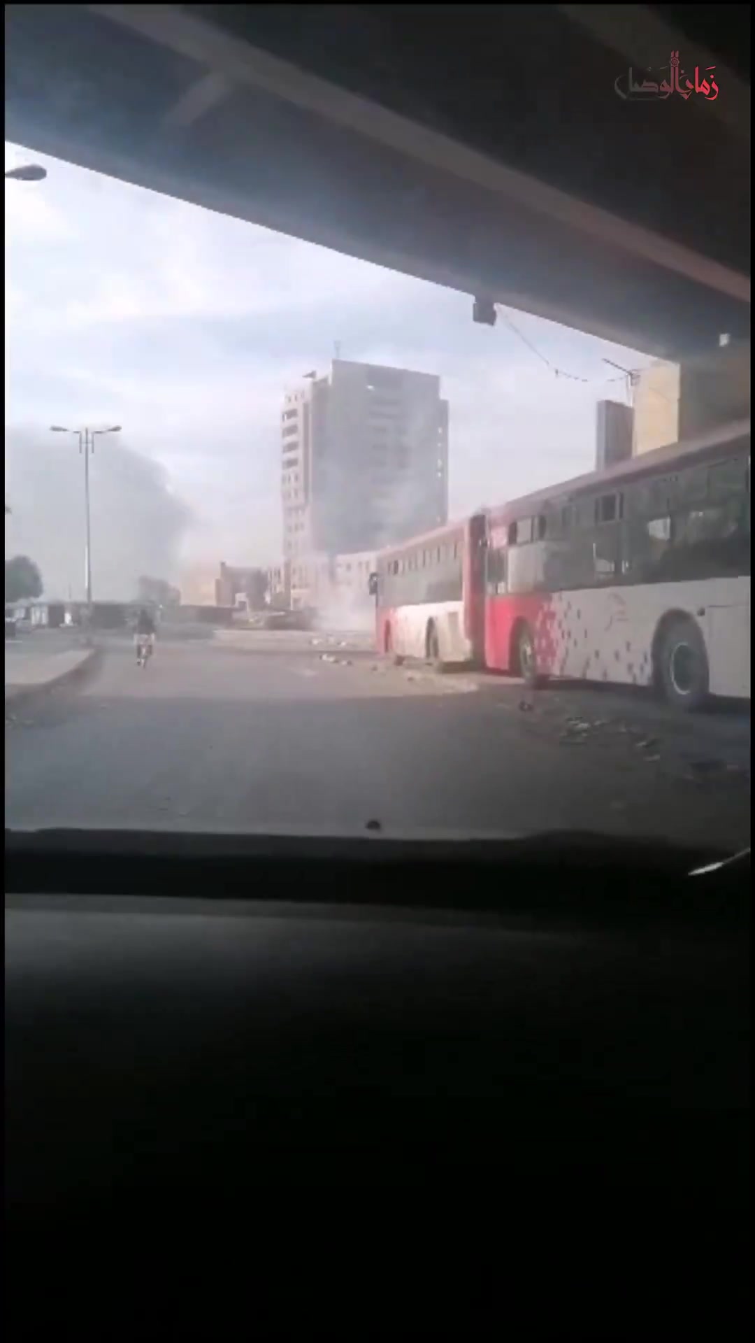 Tank explosion under the southern ring road in Damascus