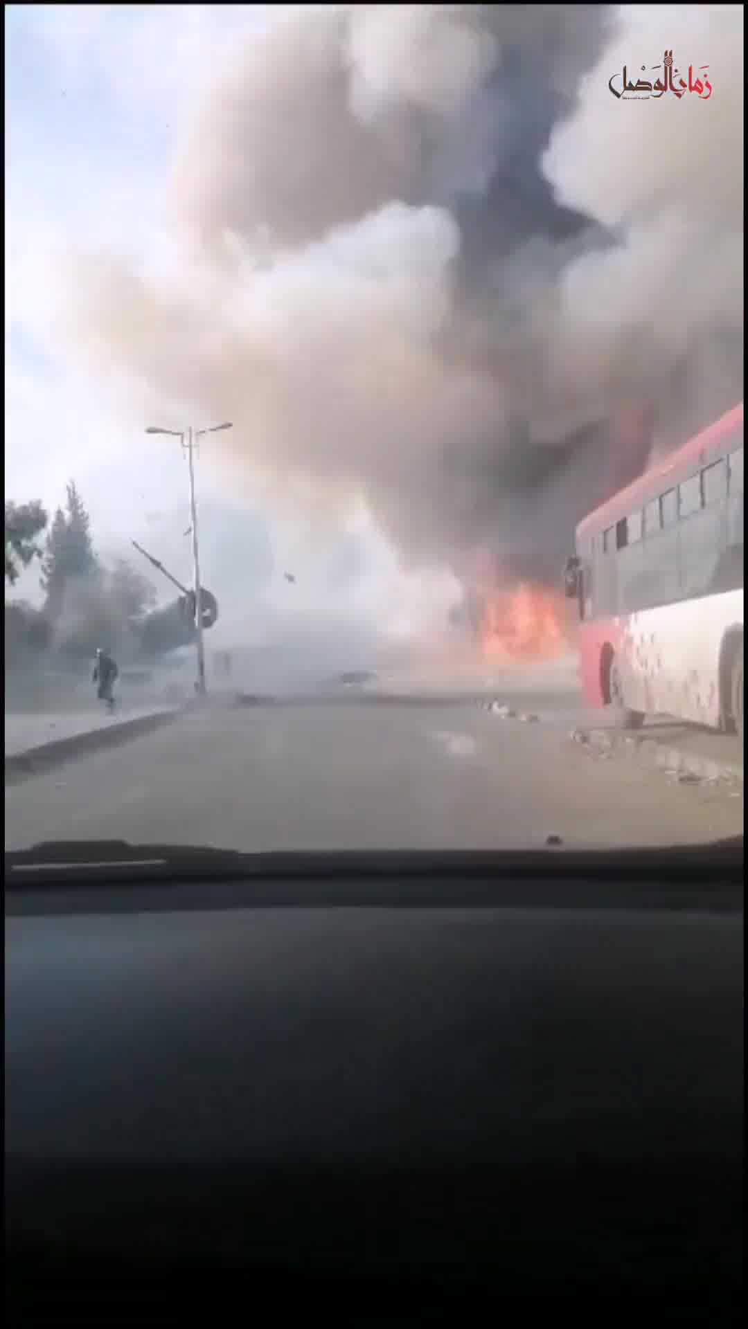 Tank explosion under the southern ring road in Damascus