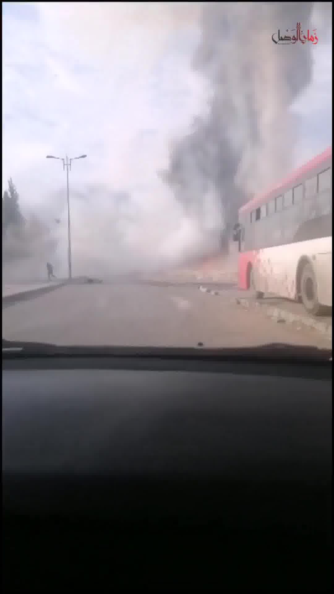 Tank explosion under the southern ring road in Damascus