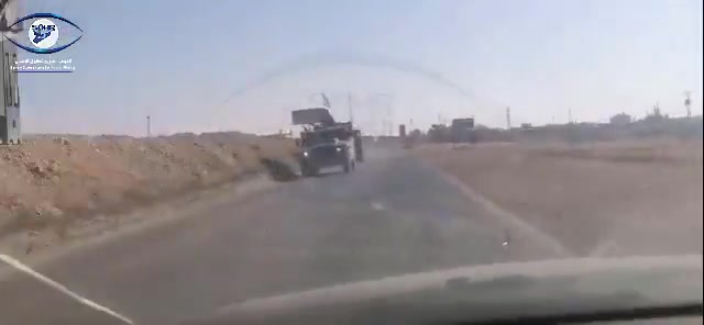 A checkpoint affiliated with the SDF blocks the path of a Russian convoy and forces it to return to the Sarrin base in the countryside of Ain Issa, north of Raqqa