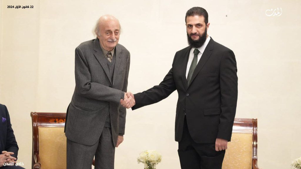 Walid Jumblatt meets Ahmad al-Sharaa in the Syrian capital, Damascus