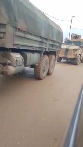 Reportedly Turkish army convoy entered the town of Manbij