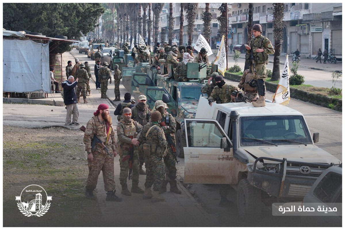 A convoy of the Command of Military Operations is heading to the countryside of Hama to support the General Security Forces in maintaining security