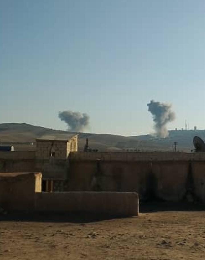 Violent shelling on the hill of Dongz villages in the southern countryside of Kobani