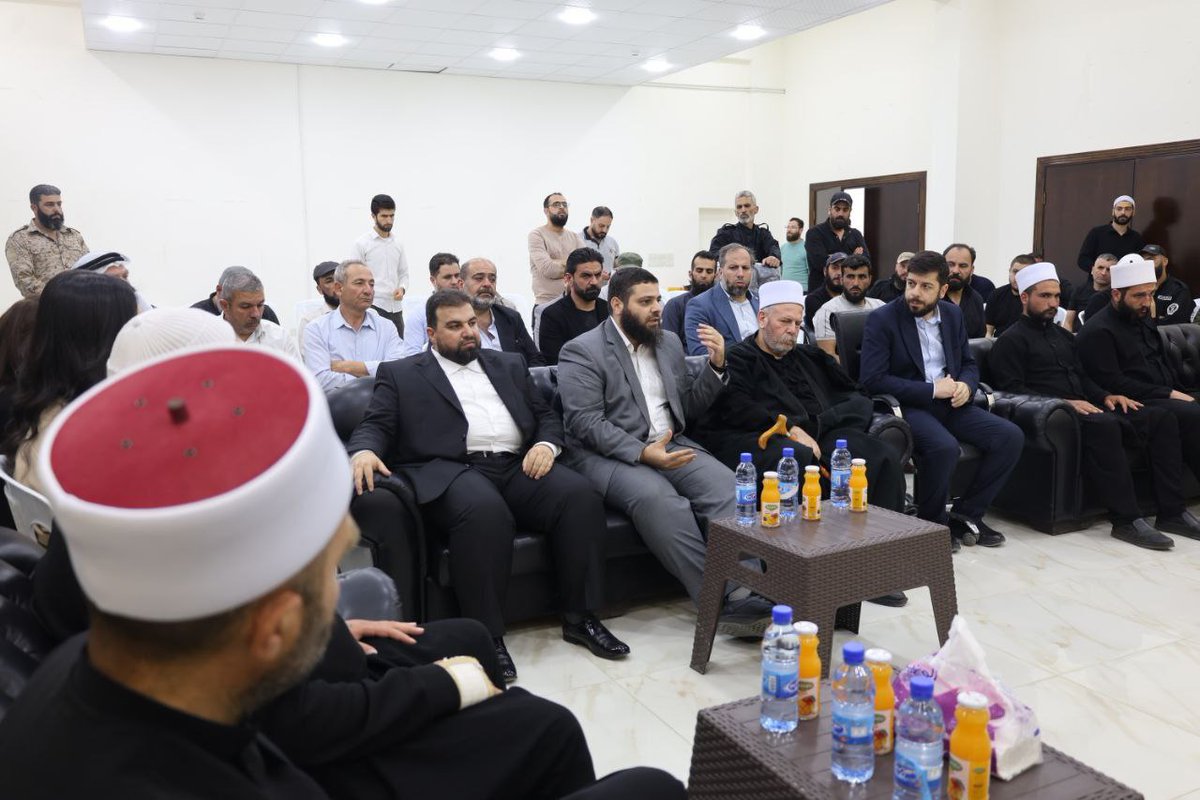 An extended meeting is underway between the Druze Sheikhs (including Al-Balous and the Hinawi and Jarbu') and the Governors of Suwayda and Damascus provinces to reach a final agreement