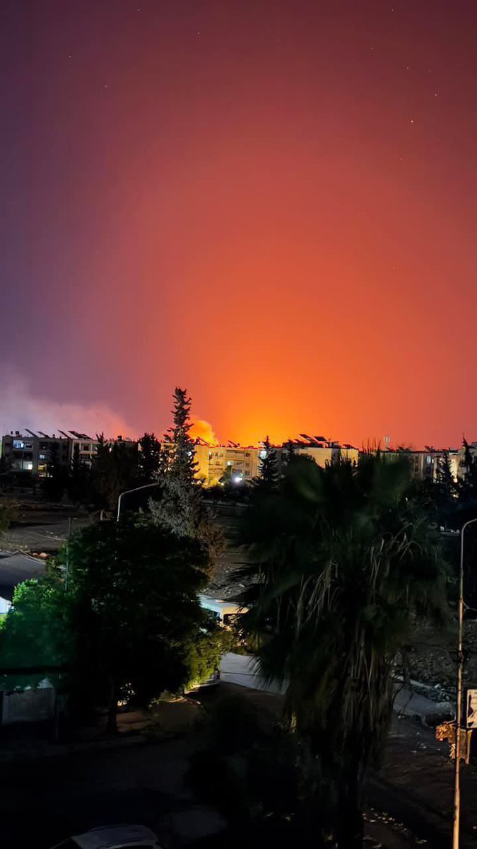 Explosions at an ammunition depot in Aleppo, the cause unknown.