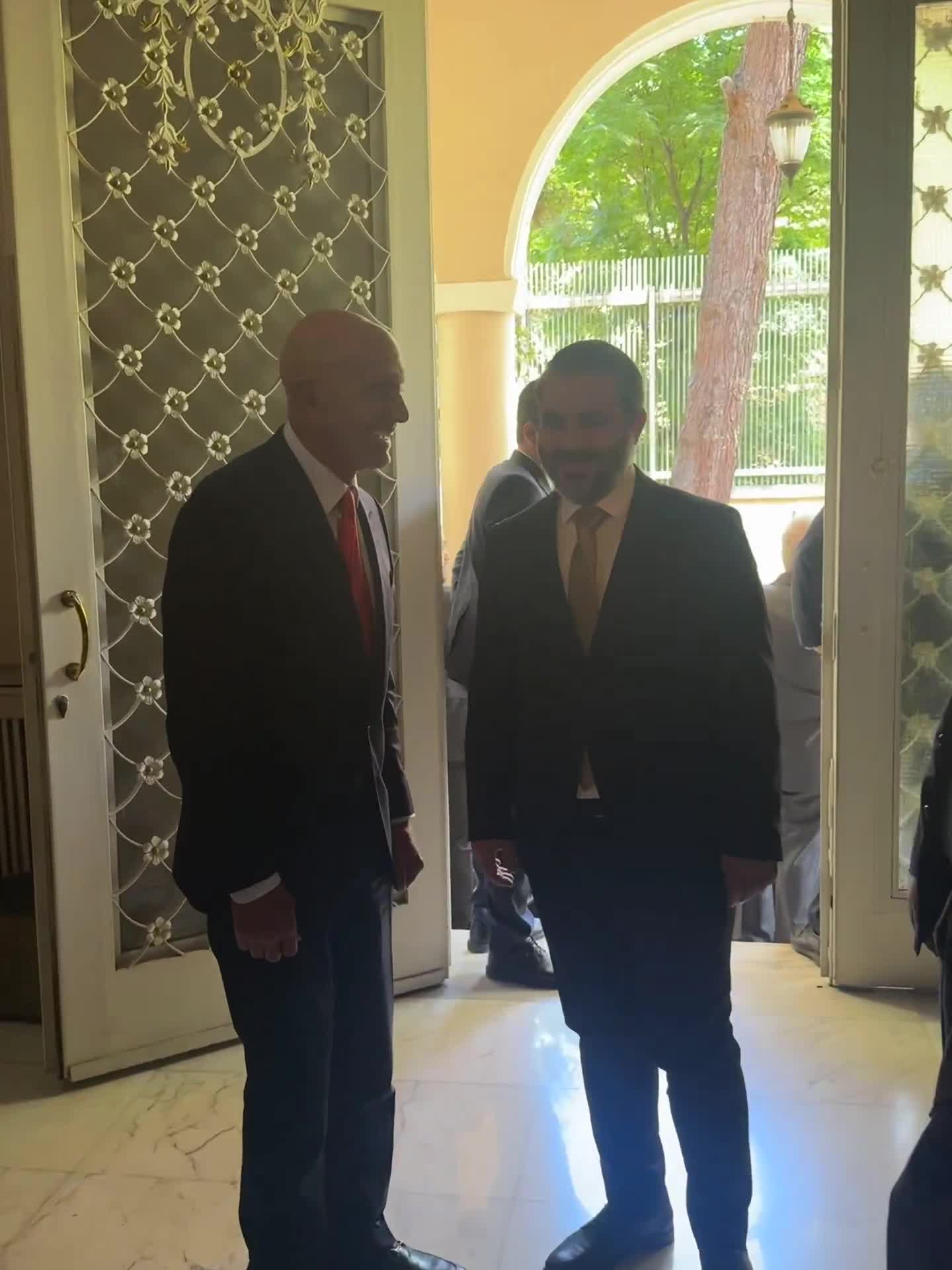 US Special Envoy to Syria Thomas Barrack in Damascus:  US Special Envoy to Syria Thomas Barrack in Damascus: 

—Trump will declare that Syria is not a state sponsor of terror: “Thank God, the issue of state sponsor of terrorism is gone with the Assad regime being finished”; —US wants Israel-Syria peace, believes it’s “solvable problem”; —“I’d say we need to start a with just a non-aggression agreement, talk about boundaries and borders.”