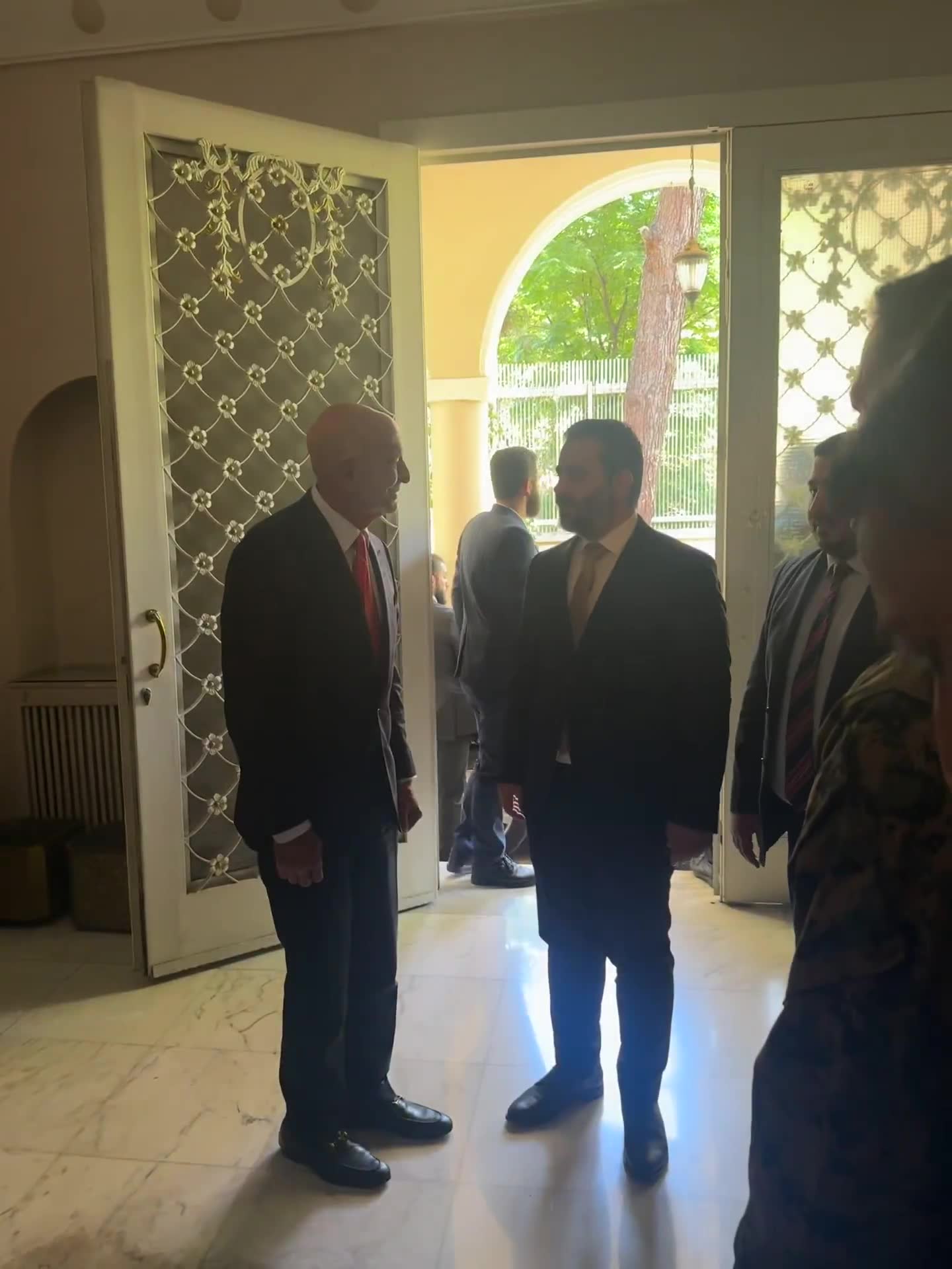 US Special Envoy to Syria Thomas Barrack in Damascus:  US Special Envoy to Syria Thomas Barrack in Damascus: 

—Trump will declare that Syria is not a state sponsor of terror: “Thank God, the issue of state sponsor of terrorism is gone with the Assad regime being finished”; —US wants Israel-Syria peace, believes it’s “solvable problem”; —“I’d say we need to start a with just a non-aggression agreement, talk about boundaries and borders.”
