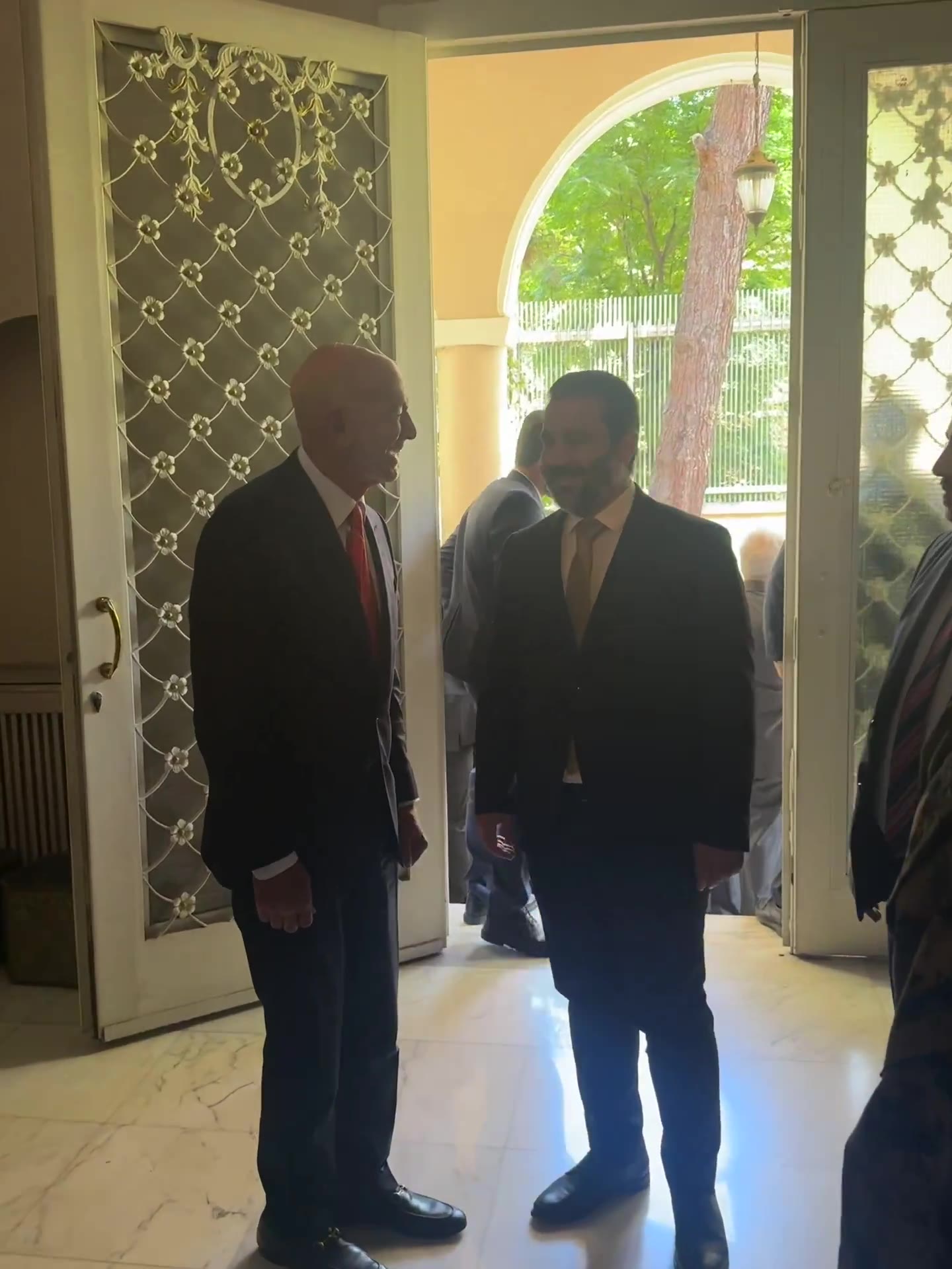 US Special Envoy to Syria Thomas Barrack in Damascus:  US Special Envoy to Syria Thomas Barrack in Damascus: 

—Trump will declare that Syria is not a state sponsor of terror: “Thank God, the issue of state sponsor of terrorism is gone with the Assad regime being finished”; —US wants Israel-Syria peace, believes it’s “solvable problem”; —“I’d say we need to start a with just a non-aggression agreement, talk about boundaries and borders.”
