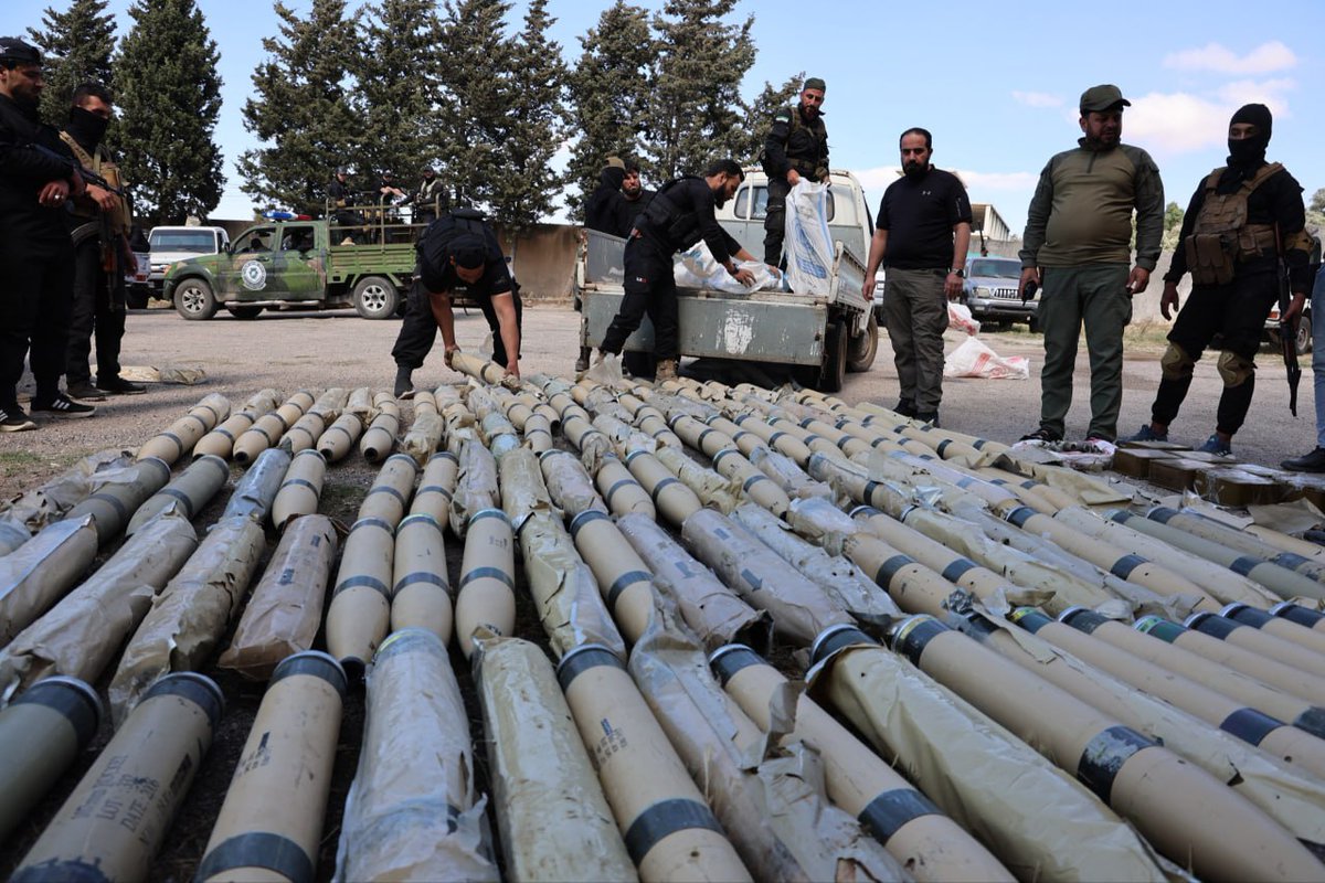 Internal Security: We were able to arrest a number of outlaws in the village of Umm al-Dawali in the Homs countryside, Talkalakh area, and seize a warehouse containing weapons and ammunition.