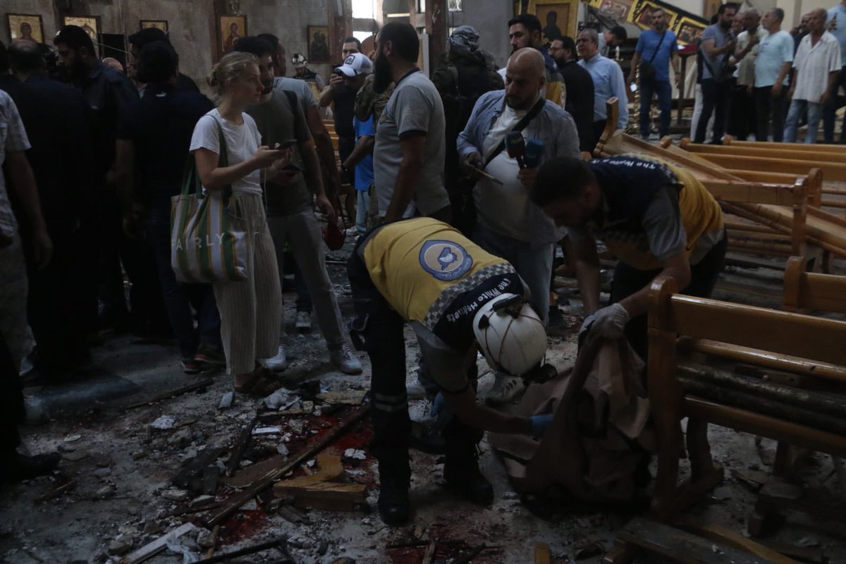 Syrian Civil Defense: Initial reports confirm 15 dead and several others injured as a result of the terrorist attack on a church in the Syrian capital, Damascus