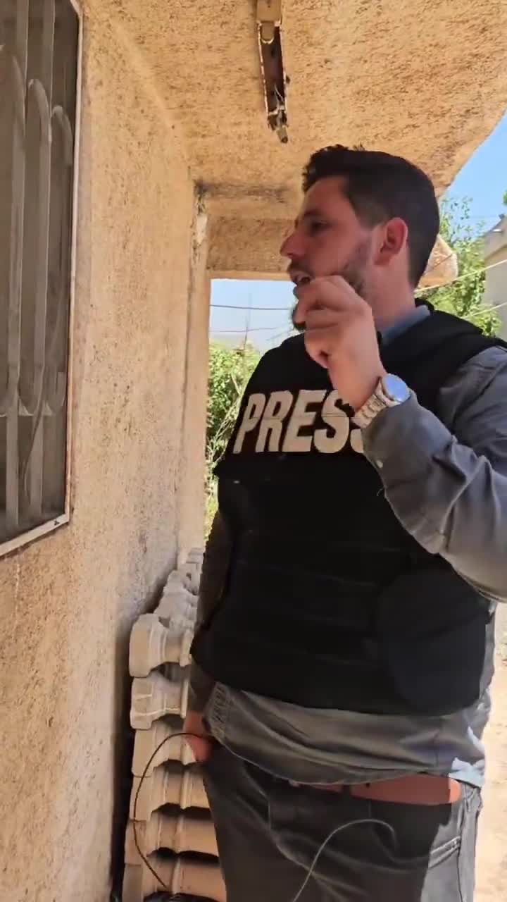 Journalist Malik Abu Obeida reassured families inside the town of Al-Dour in the western countryside of Sweida after the Ministry of Defense forces entered Sweida.