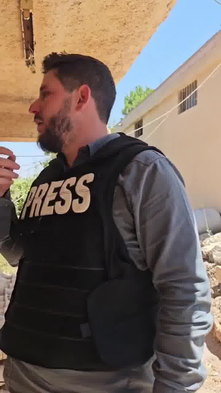 Journalist Malik Abu Obeida reassured families inside the town of Al-Dour in the western countryside of Sweida after the Ministry of Defense forces entered Sweida.