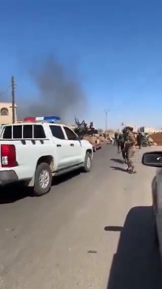 A video of the moment the Syrian army entered the town of Al-Mazra'a in the Sweida countryside after taking control of it.