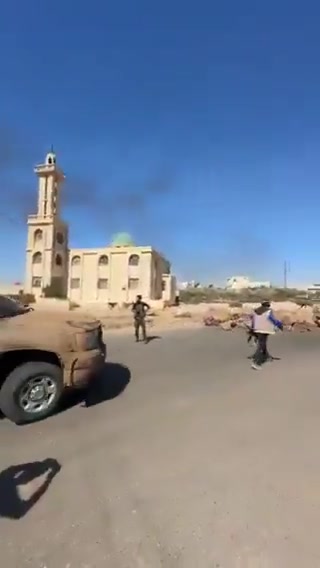 A video of the moment the Syrian army entered the town of Al-Mazra'a in the Sweida countryside after taking control of it.