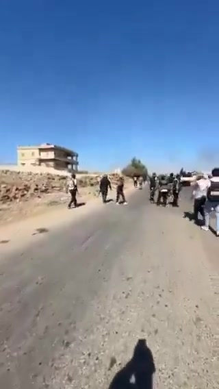 A video of the moment the Syrian army entered the town of Al-Mazra'a in the Sweida countryside after taking control of it.