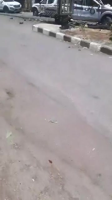 The convoy that was targeted by an Israeli drone a short while ago in Sweida