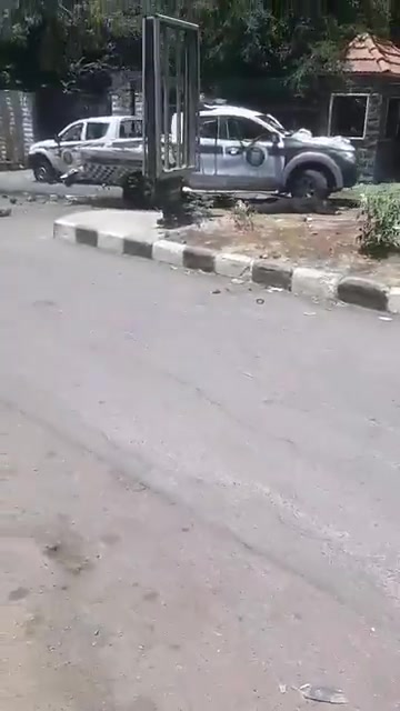 The convoy that was targeted by an Israeli drone a short while ago in Sweida