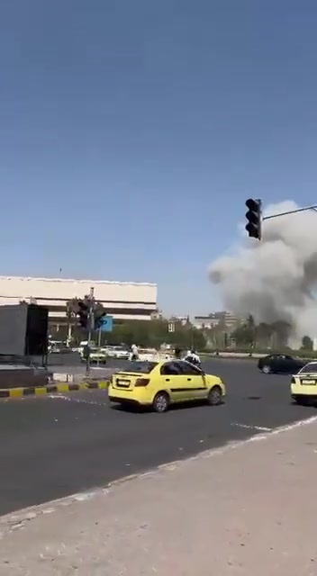 Footage of the Israeli bombing of the Syrian General Staff building in Damascus. A second Israeli raid targets the vicinity of the General Staff building in Damascus.
