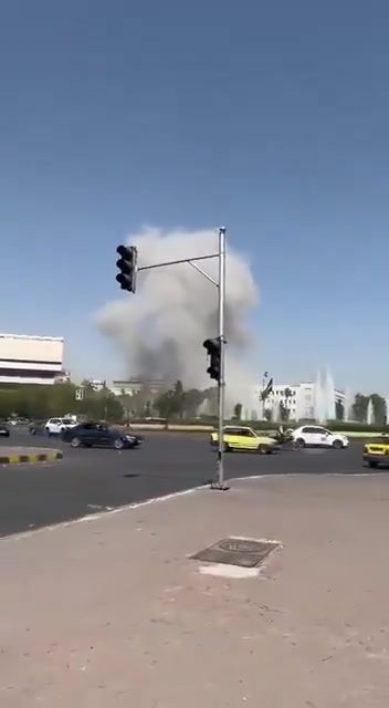 Footage of the Israeli bombing of the Syrian General Staff building in Damascus. A second Israeli raid targets the vicinity of the General Staff building in Damascus.