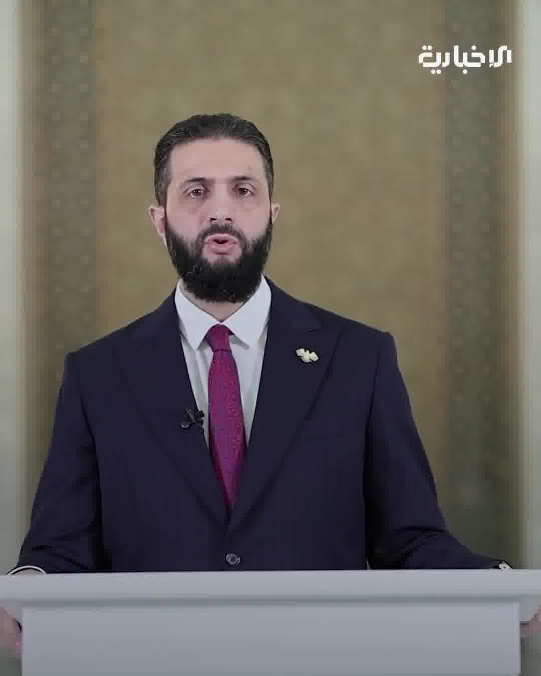 President Ahmad al-Shara' in his speech on the recent events in Sweida Governorate: The tribes have proven throughout their history their honorable stances in standing by the Syrian state and providing support and sacrifice in the face of the challenges that the country has faced