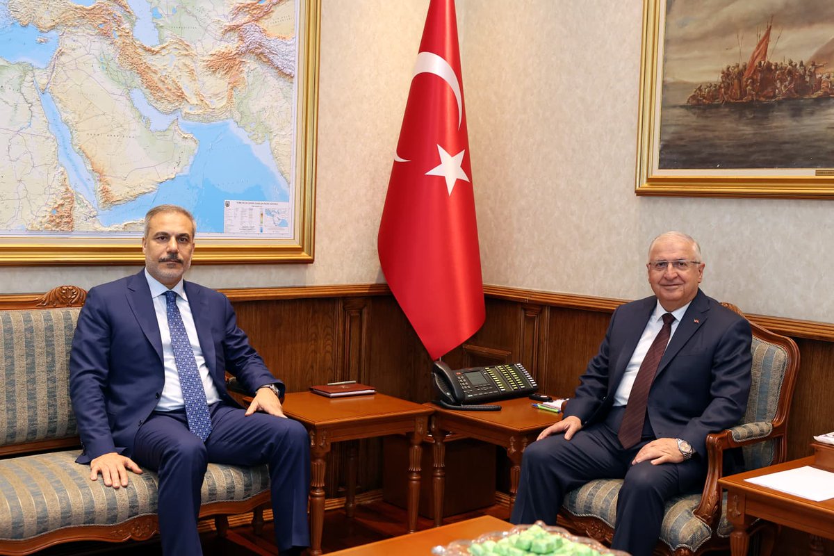 Turkish Minister of National Defense Yaşar Güler and Turkish Minister of Foreign Affairs Hakan Fidan met at the Turkish Ministry of National Defense. This comes amidst Fidan's threats against the SDF