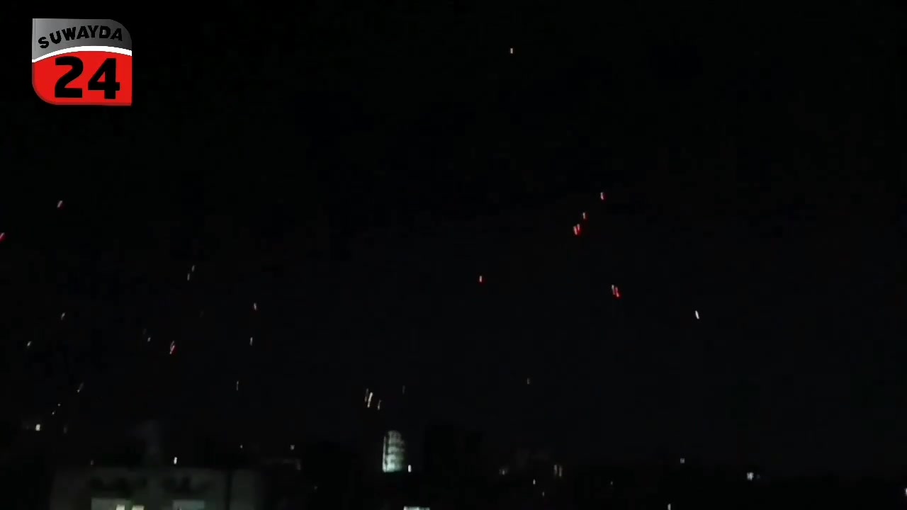 This is what the scene looked like a short while ago in the city of Sweida after reports of drones being spotted in the airspace.