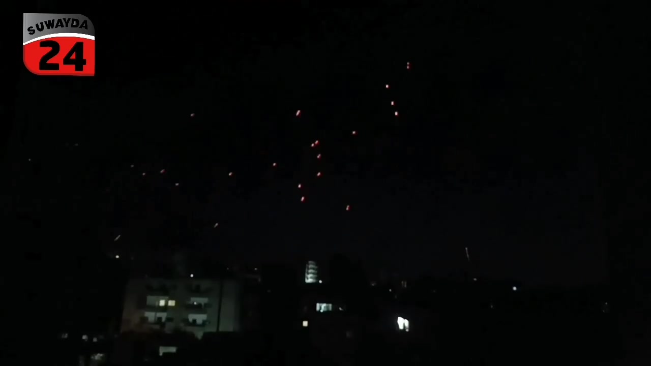 This is what the scene looked like a short while ago in the city of Sweida after reports of drones being spotted in the airspace.