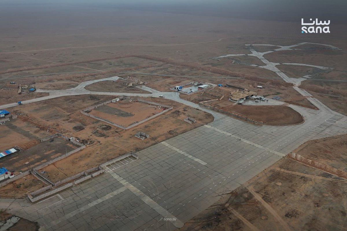 Aerial footage of Tabqa military airport in the Raqqa countryside after the SDF militias were expelled from it.