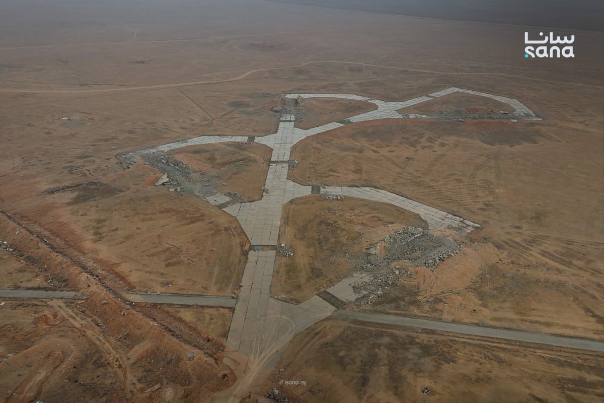 Aerial footage of Tabqa military airport in the Raqqa countryside after the SDF militias were expelled from it.
