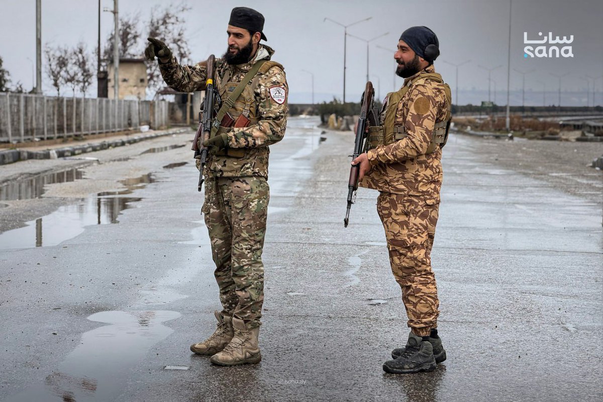 Military police deployed at the Euphrates Dam in the city of Tabqa, west of Raqqa, Syria.
