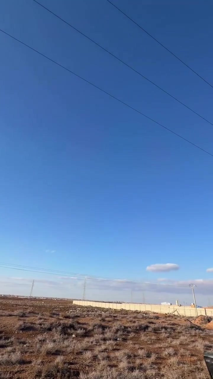 Aircraft of the Global Coalition fly over the ISIS-held al-Aqtan prison in Raqqa countryside, Syria, where SDF fighters are besieged by Damascus-aligned factions
