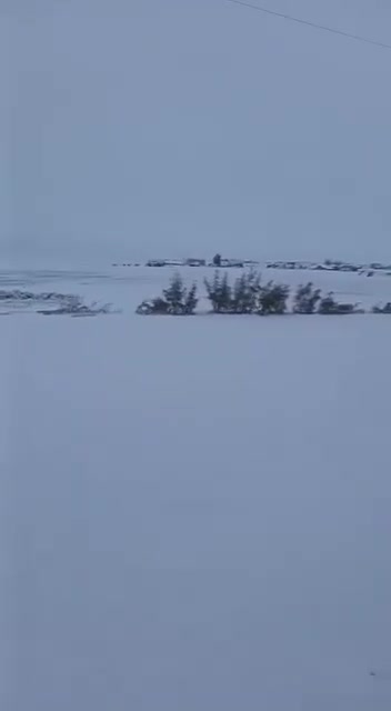 Heavy snowfall in the Hasakah countryside