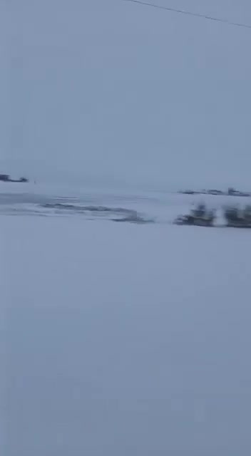 Heavy snowfall in the Hasakah countryside