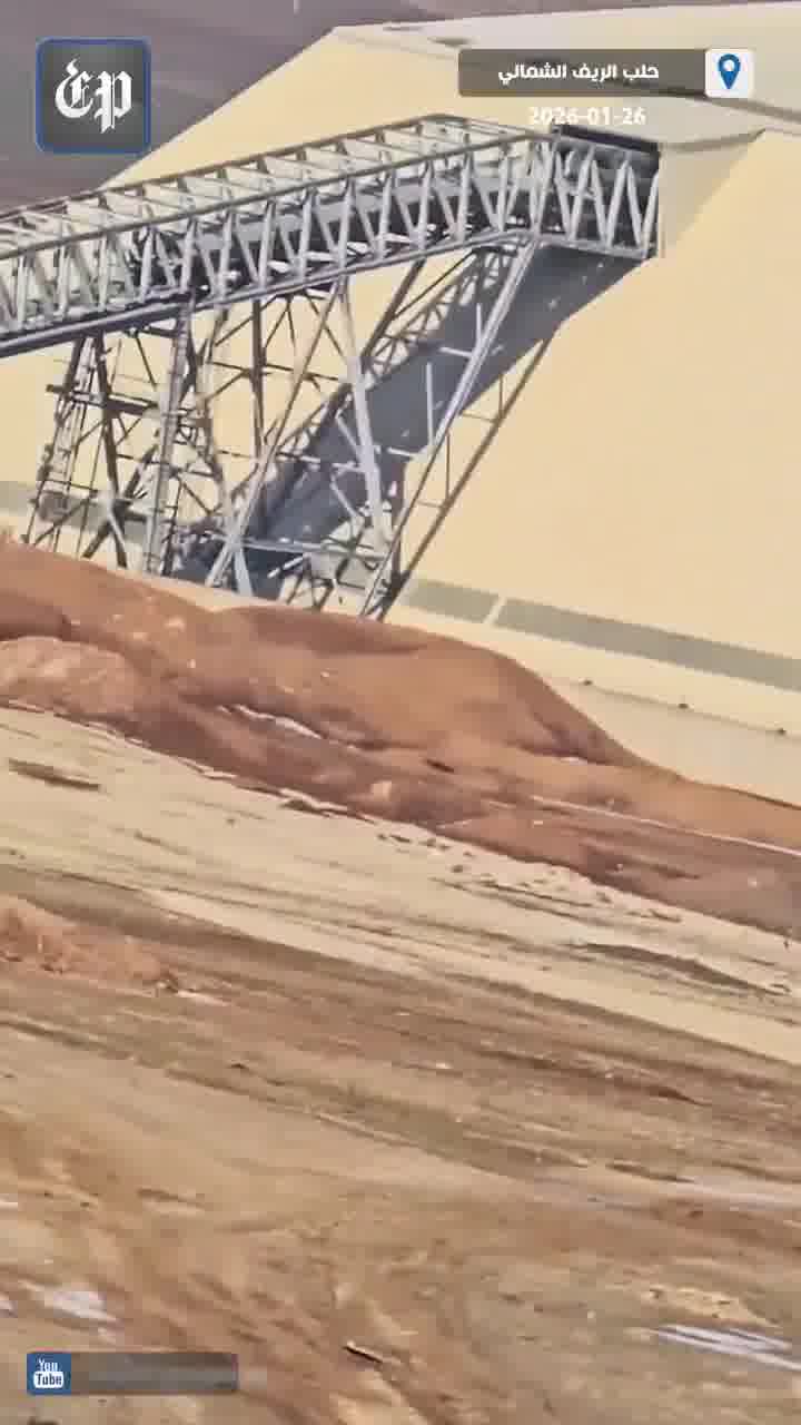 Aleppo Northern Countryside:  armed clashes between the Syrian Army and the SDF forces in the vicinity of the cement factory belonging to the French company Lafarge in the village of Jalabiya in the countryside of Ain al-Arab (Kobani) this morning, before the army took full control of it