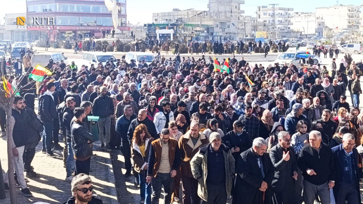Kurds in Kobani city, northern Syria, demands the lifting of the siege on the city and the recognition of the rights of the Kurdish people in the Syrian constitution
