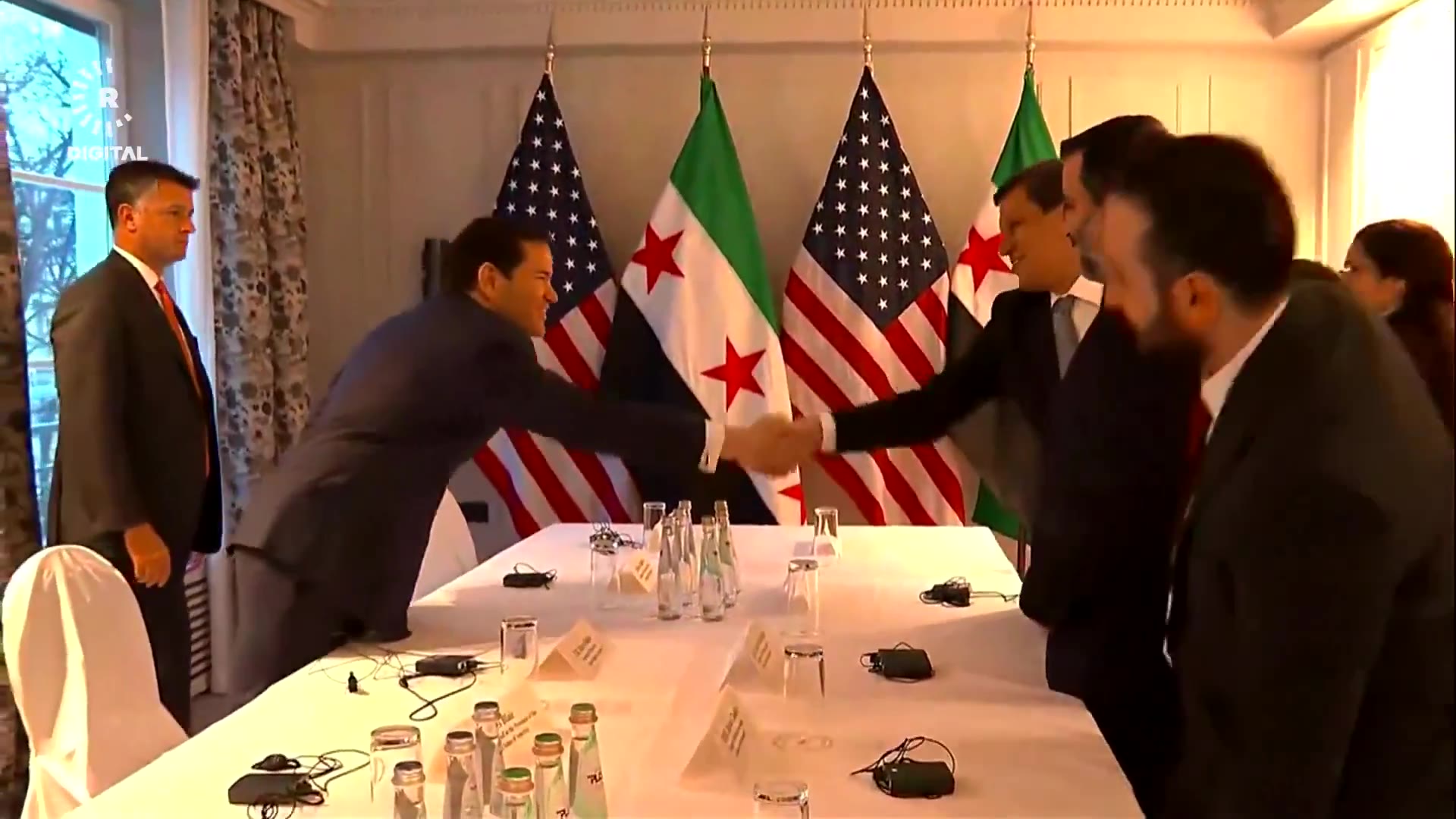 Mazloum Abdi, the Commander-in-Chief of the SDF, AANES foreign affairs official @ElhamAhmadSDC  and Asaad al-Shaibani, Syria’s foreign minister, met with U.S. Secretary of State Marco Rubio in Munich - Rudaw