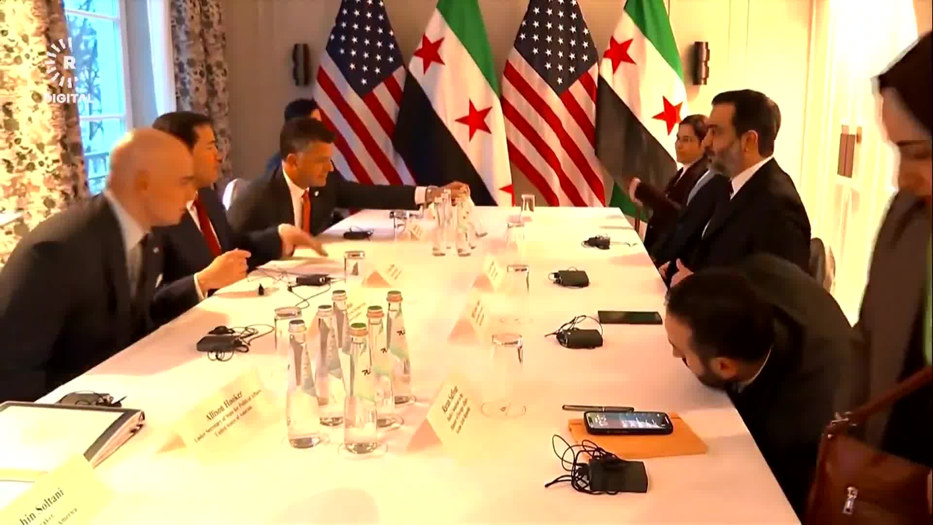 Mazloum Abdi, the Commander-in-Chief of the SDF, AANES foreign affairs official @ElhamAhmadSDC  and Asaad al-Shaibani, Syria’s foreign minister, met with U.S. Secretary of State Marco Rubio in Munich - Rudaw