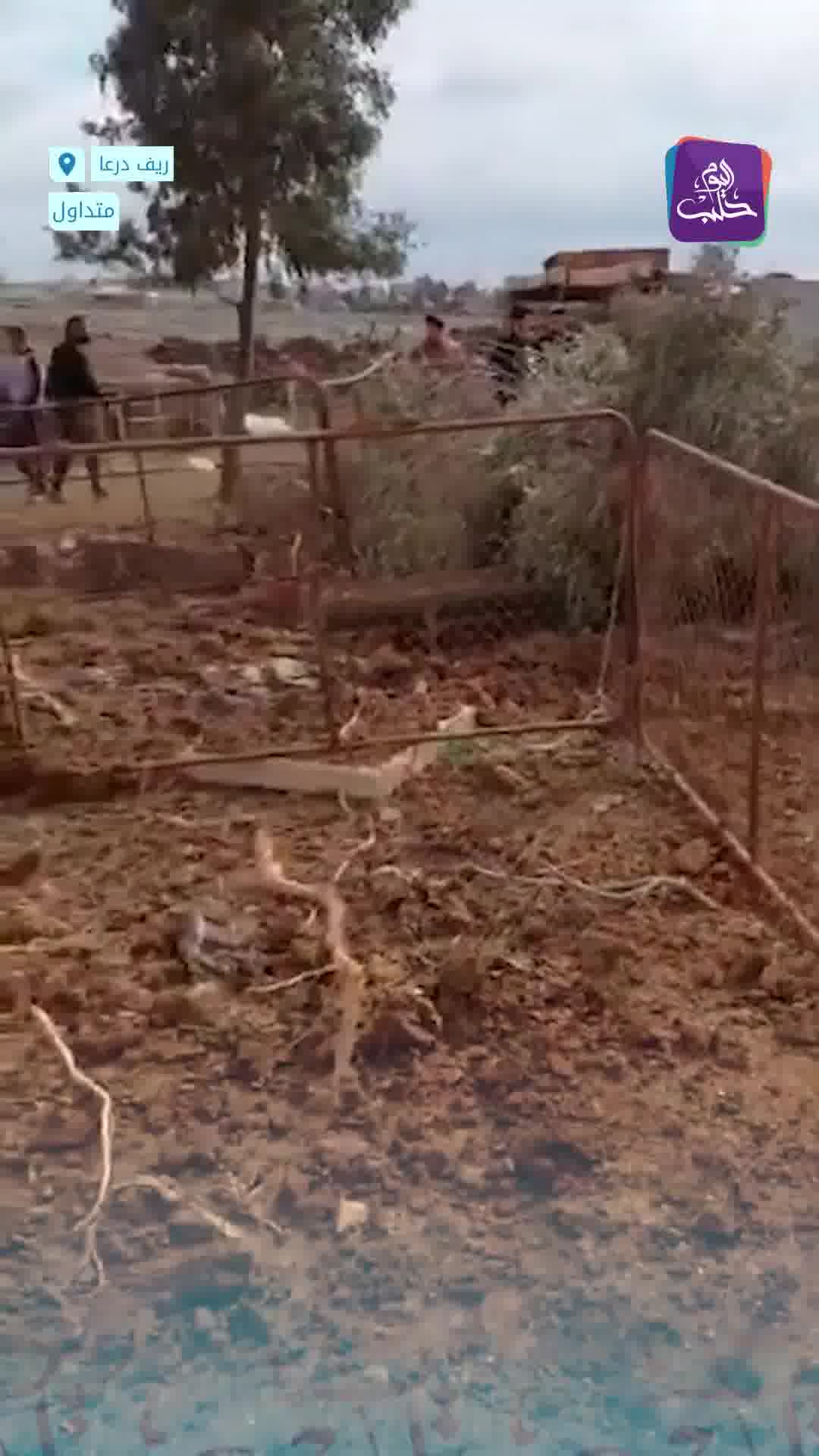 It is believed to be remnants from the interception of Iranian missiles. An explosive object fell in the town of Al-Taybeh in the eastern Daraa countryside